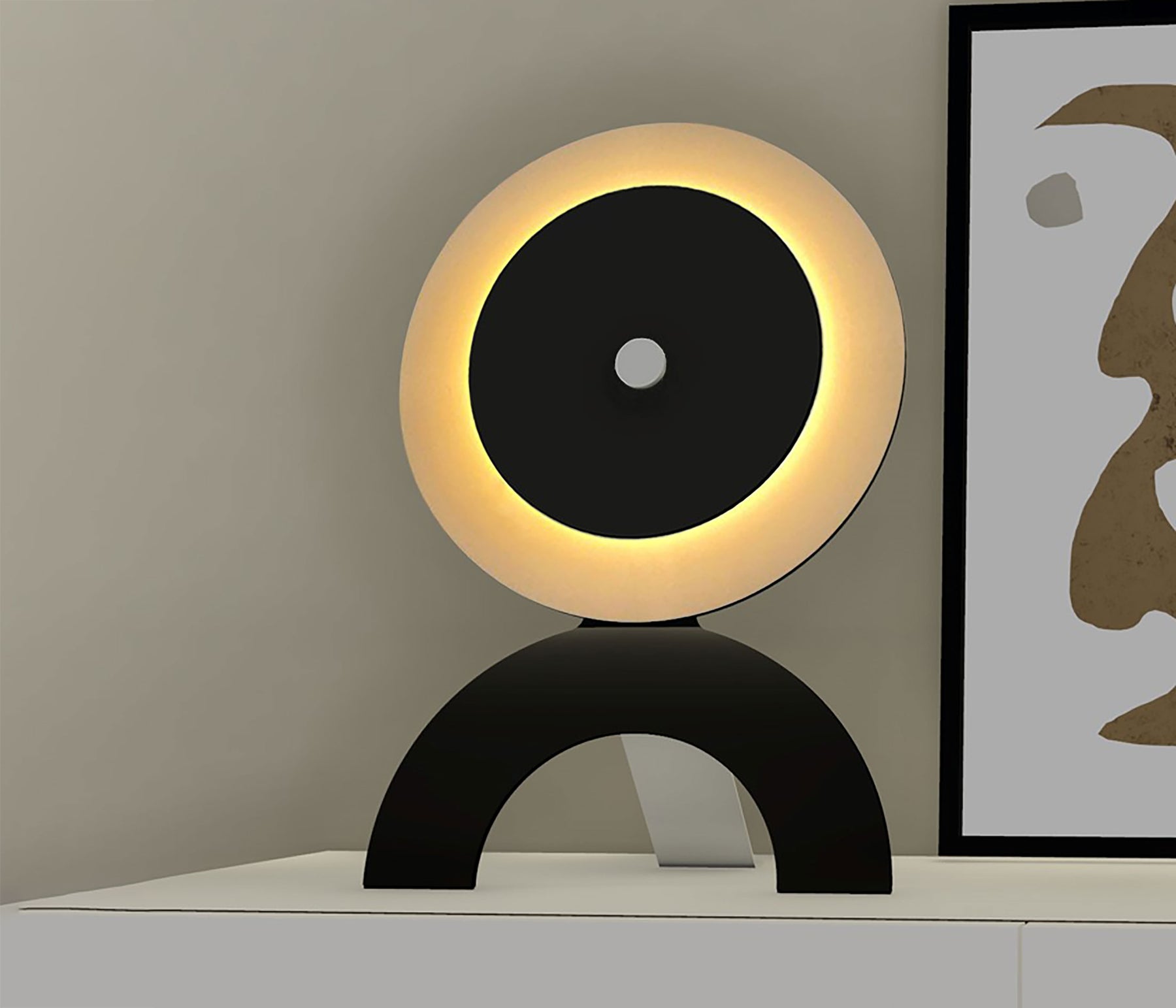 OMPEO Mogon Tischleuchte LED schwarz / weiß