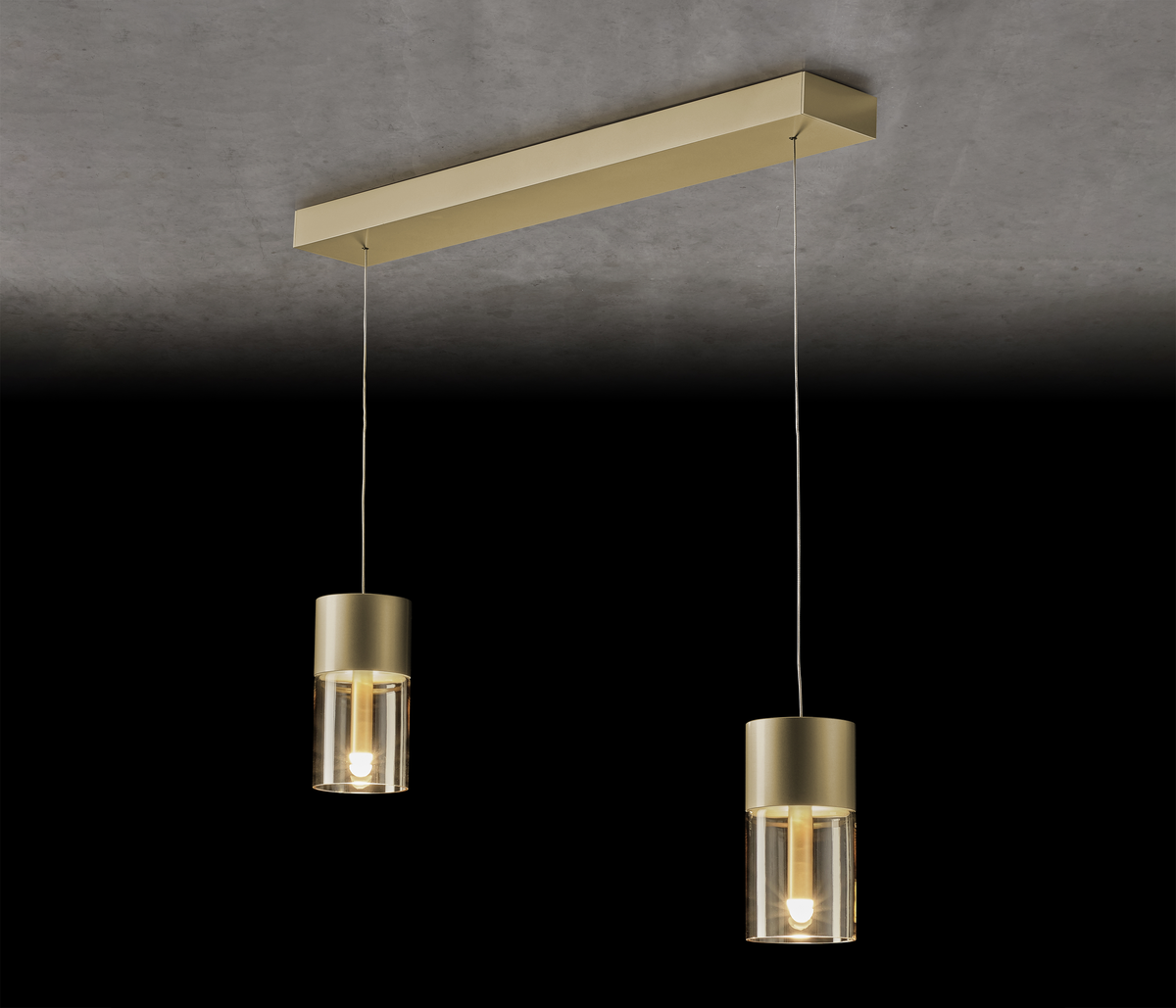 Holtkötter Aura P2 Pendelleuchte LED Eloxal Messing / Amber