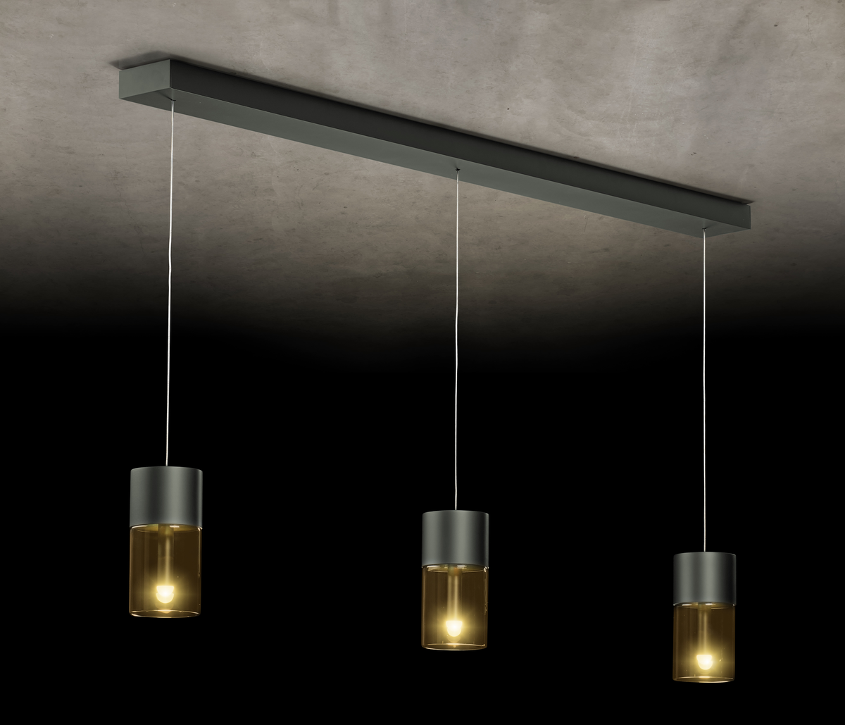 Holtkötter Aura P3 Pendelleuchte LED Platin / Cognac