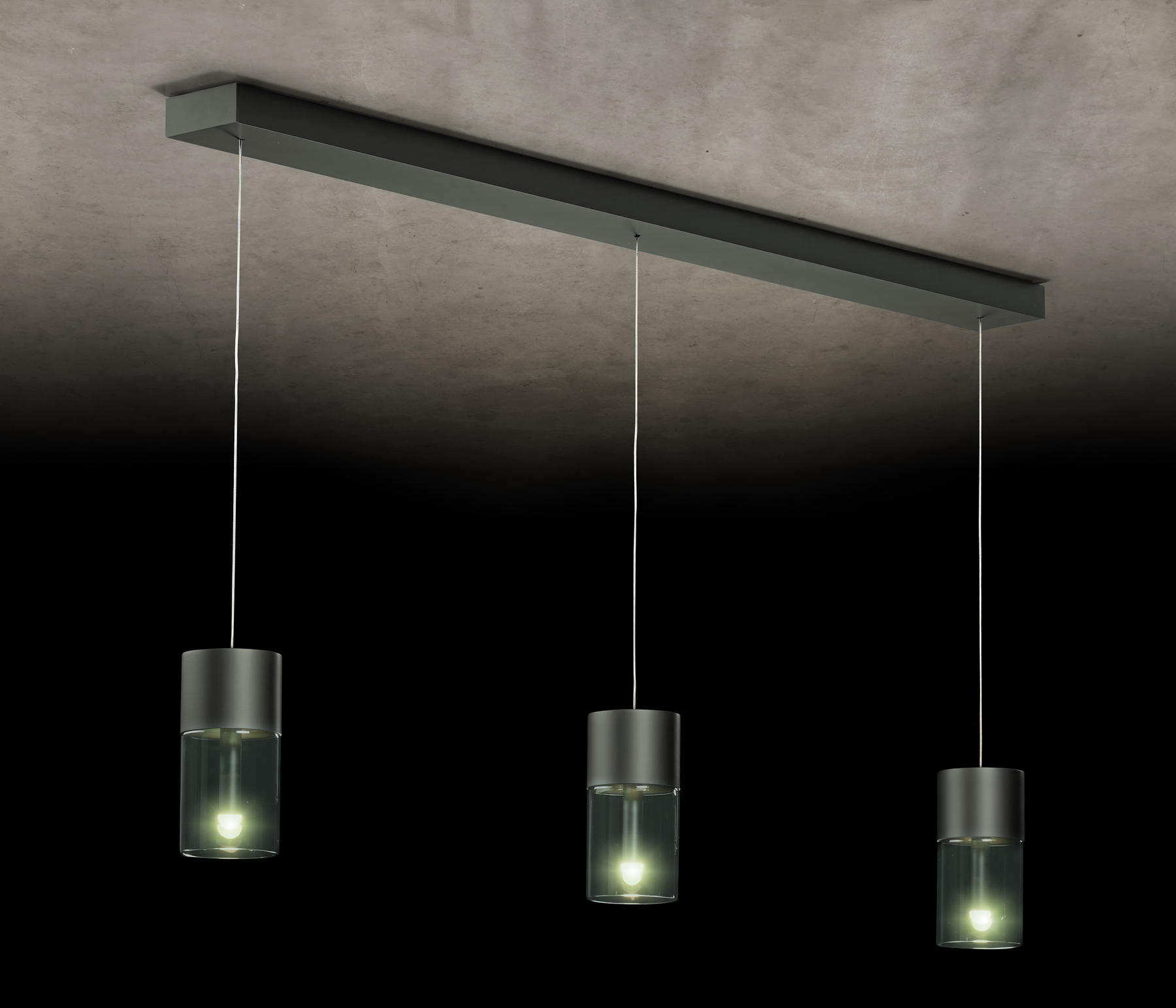 Holtkötter Aura P3 Pendelleuchte LED Platin / Rauchglas