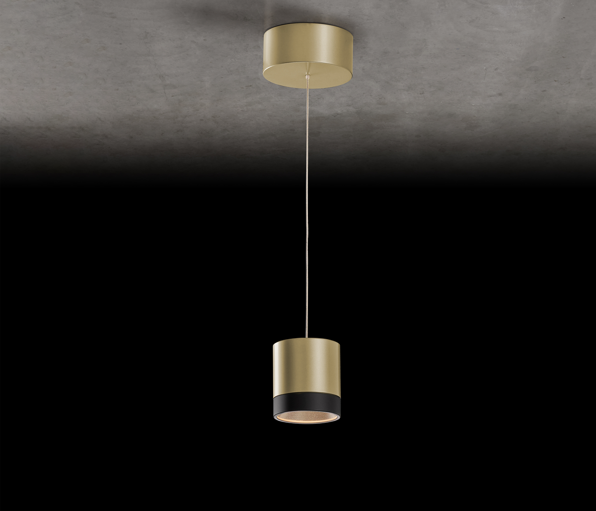Holtkötter Aura P1 Pendelleuchte Eloxal Messing / Schwarz