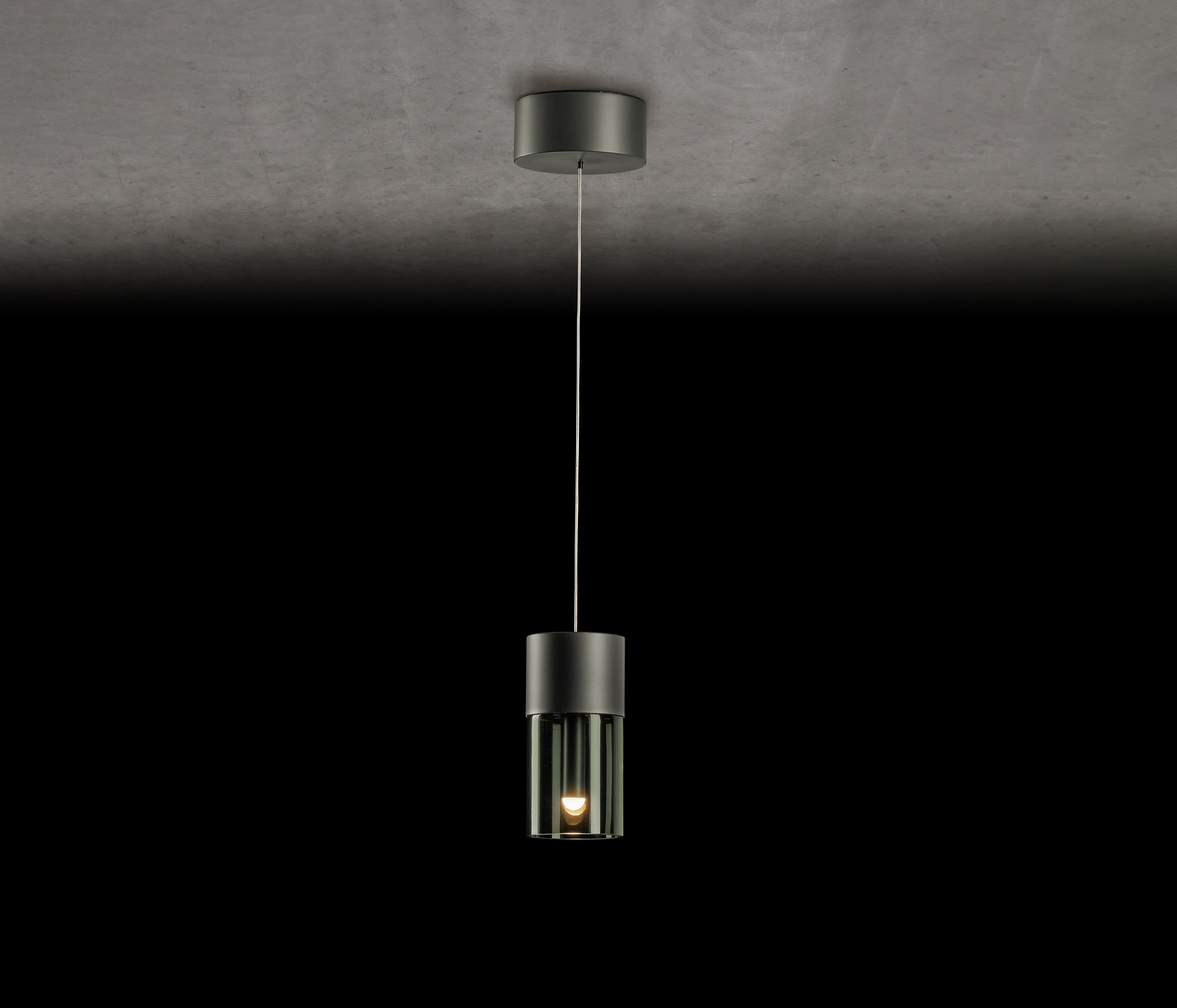Holtkötter Aura P1 Pendelleuchte Platin / Rauchglas