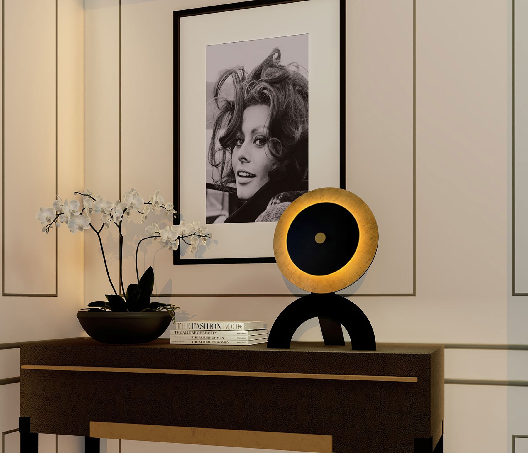 OMPEO Mogon Tischleuchte LED gold / schwarz