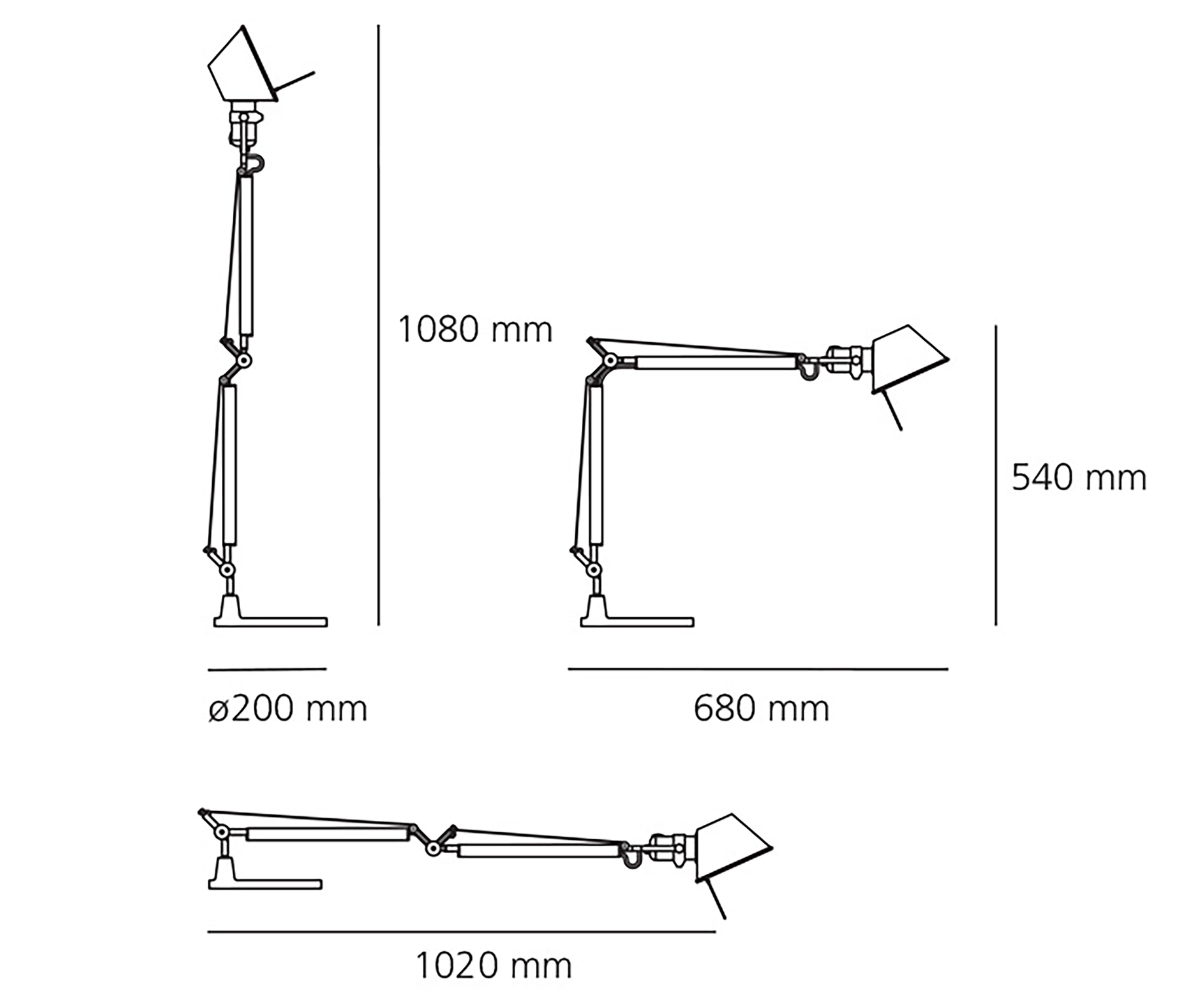Artemide Tolomeo Mini Table LED Schreibtischleuchte aluminium