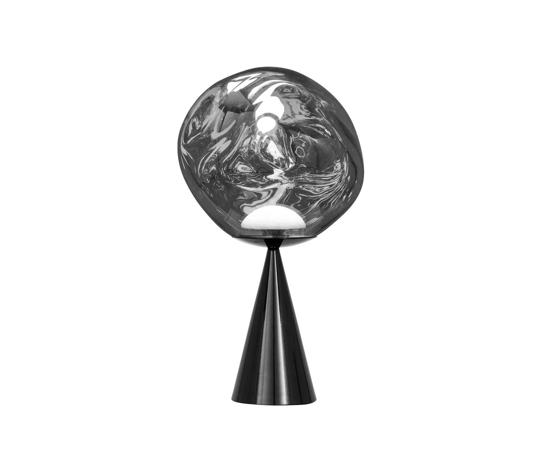 Tom Dixon Melt Cone Fat Tischleuchte LED silber an