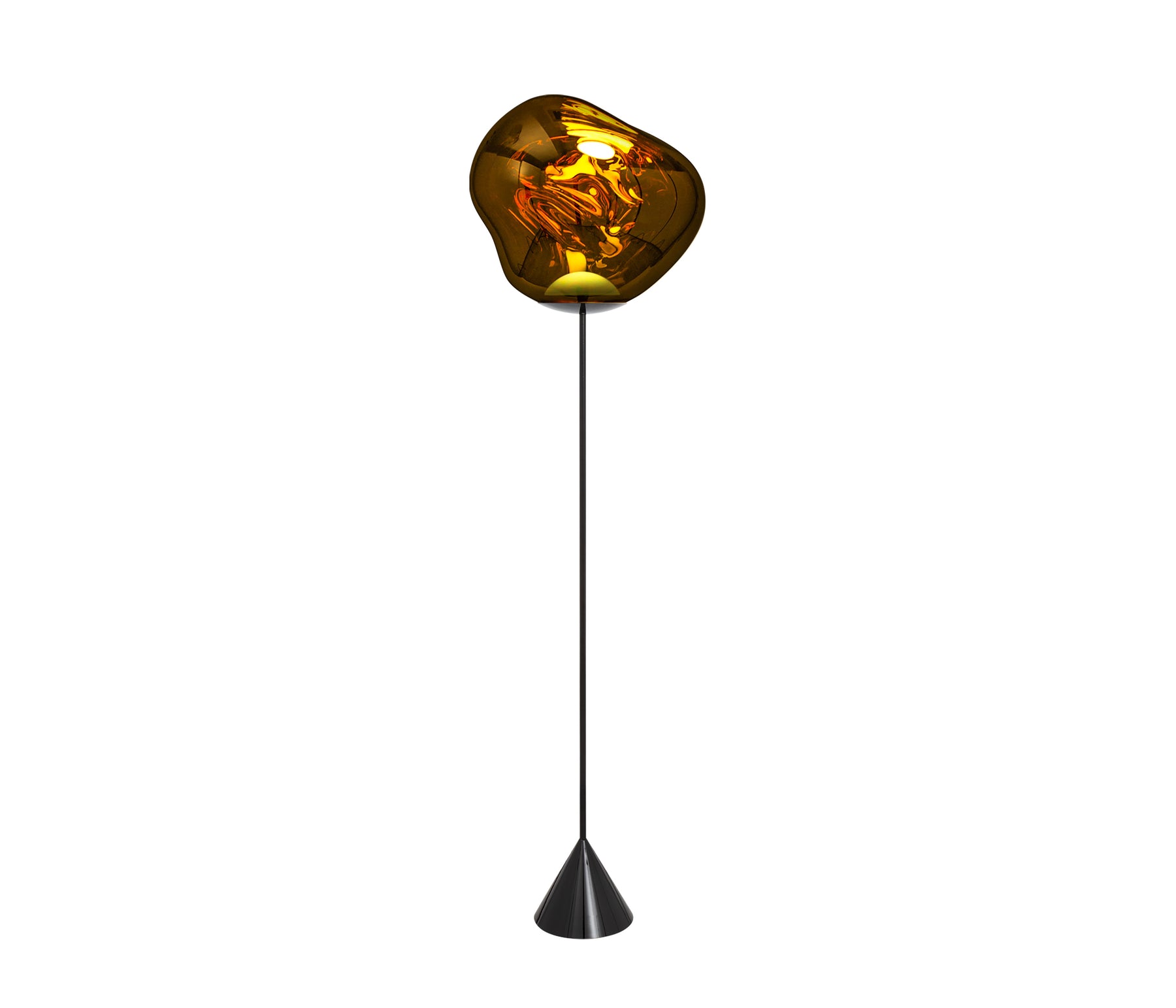 Tom Dixon Melt Cone Slim Stehleuchte LED gold an