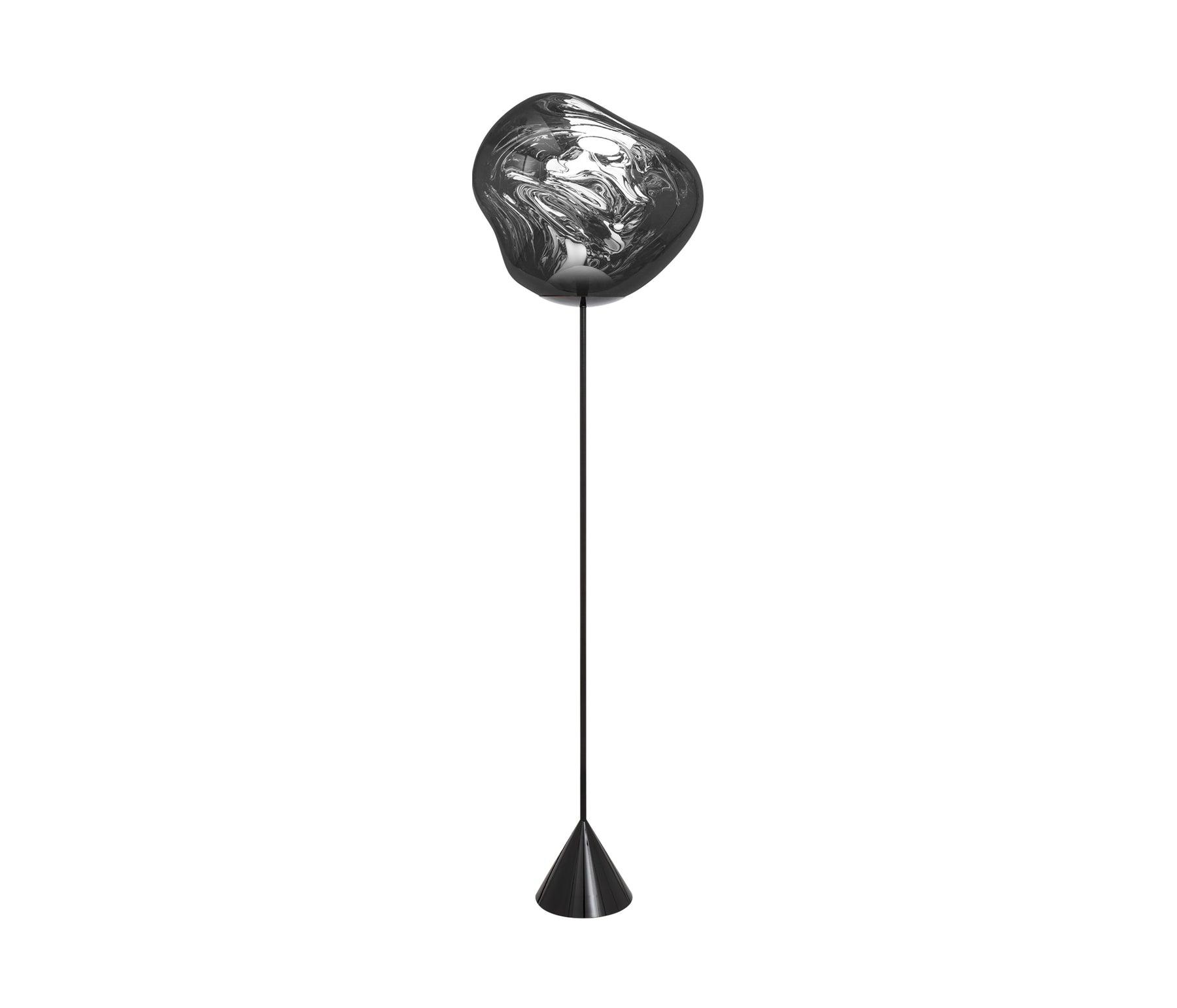 Tom Dixon Melt Cone Slim Stehleuchte LED chrom an