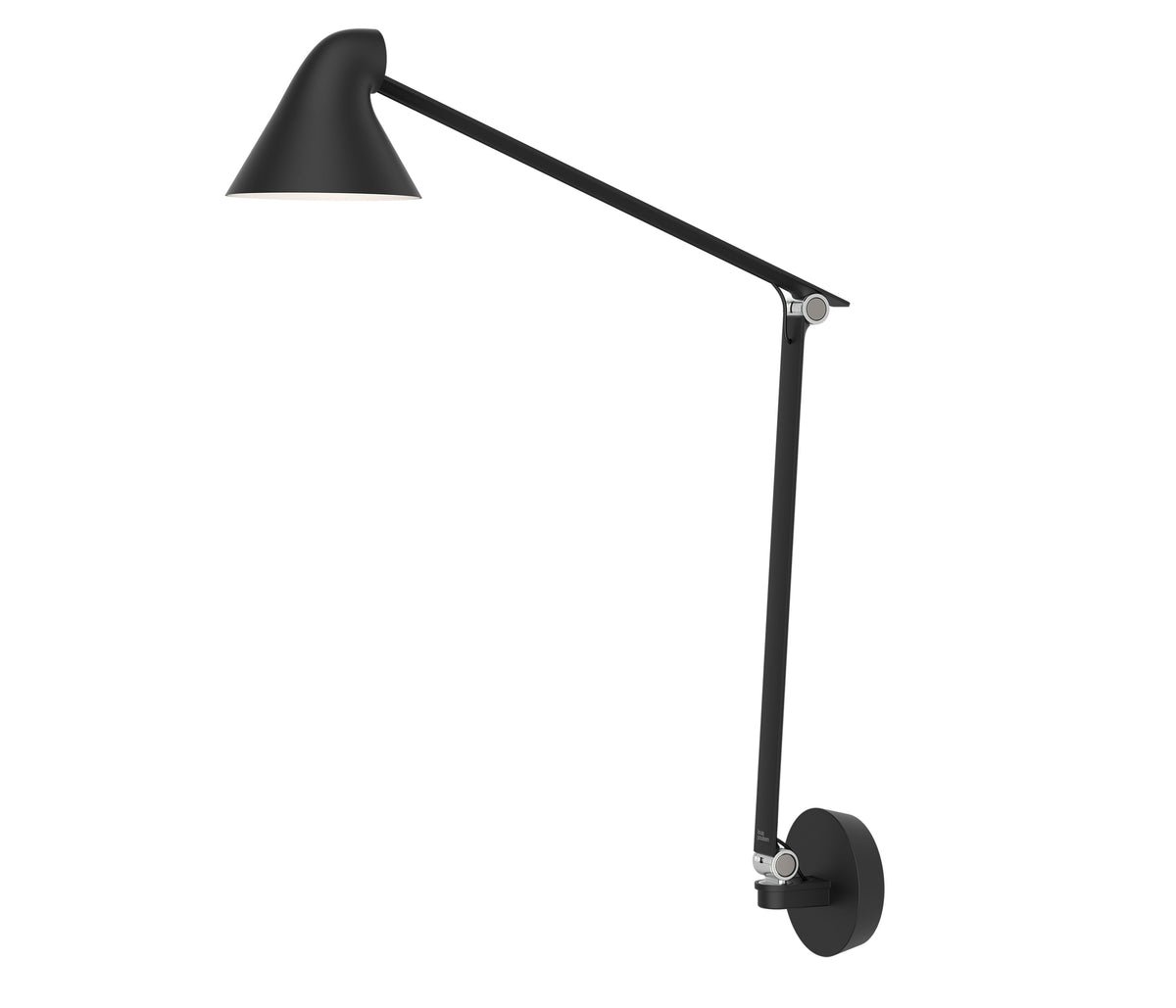 Louis Poulsen NJP Wandleuchte langer Arm schwarz ohne Kabel
