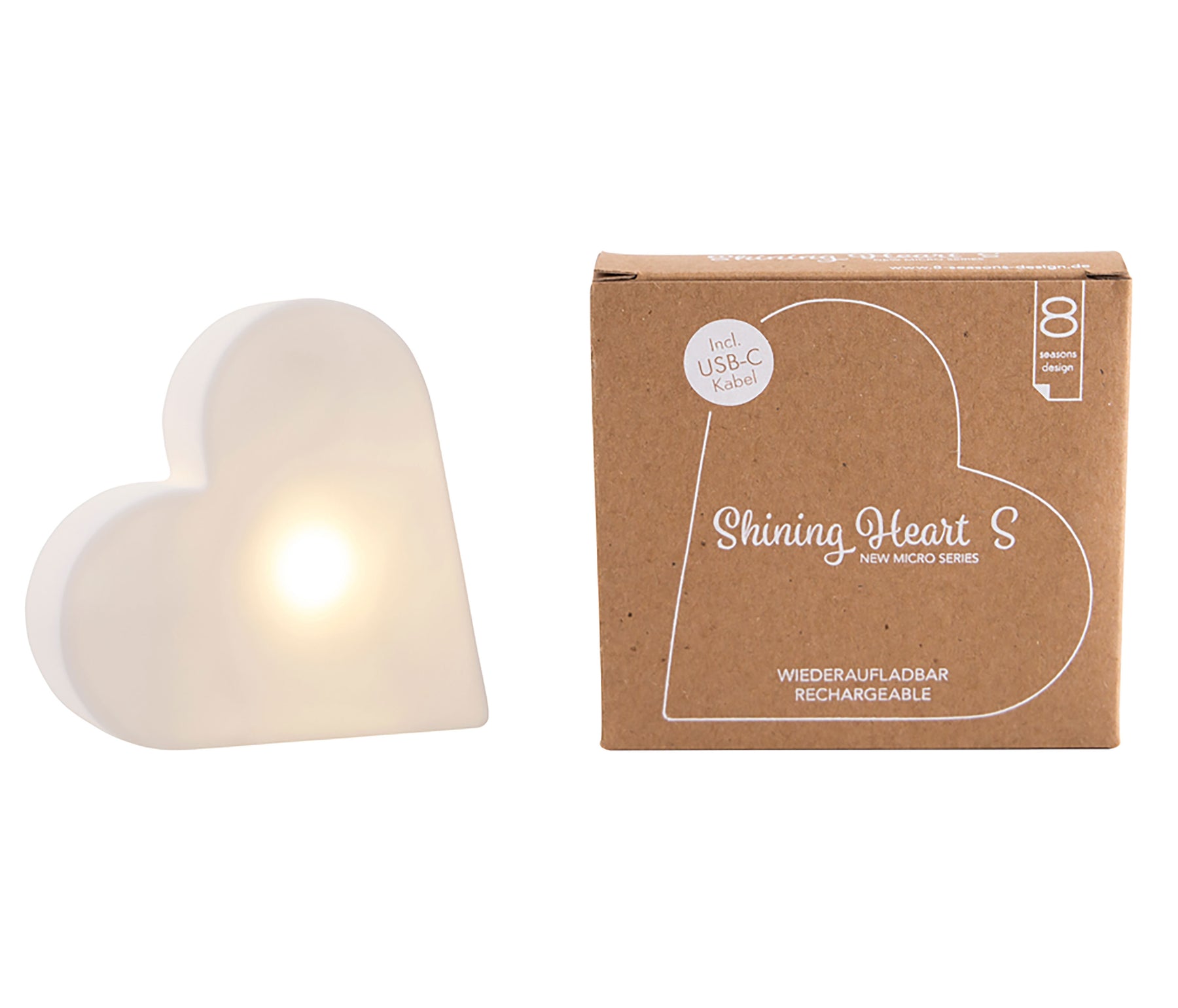 8 seasons Shining Heart Micro USB-C LED Dekoleuchte