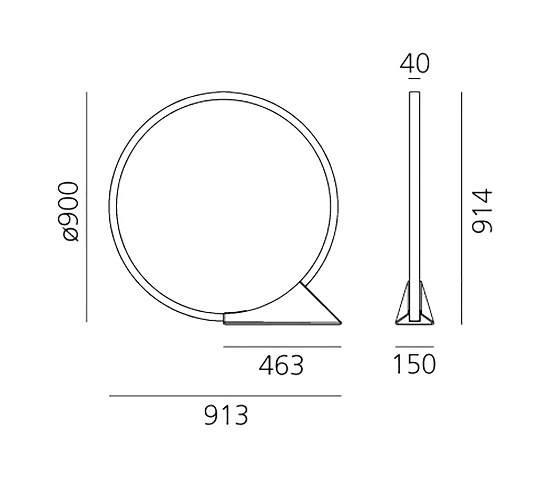 Artemide "O" Bodenleuchte LED schwarz Ø 90 cm