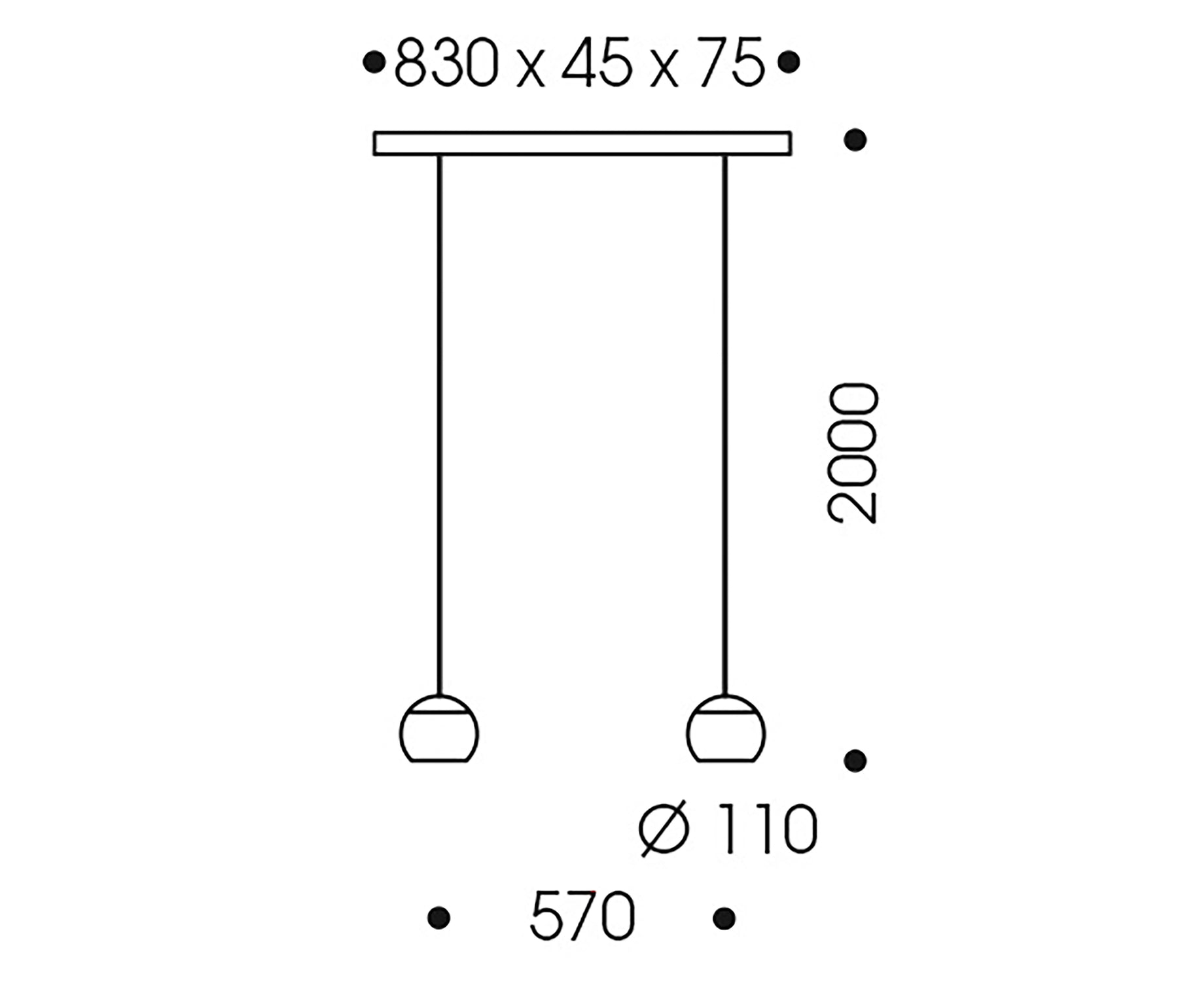 Oligo Balino Pendelleuchte 2-flammig LED