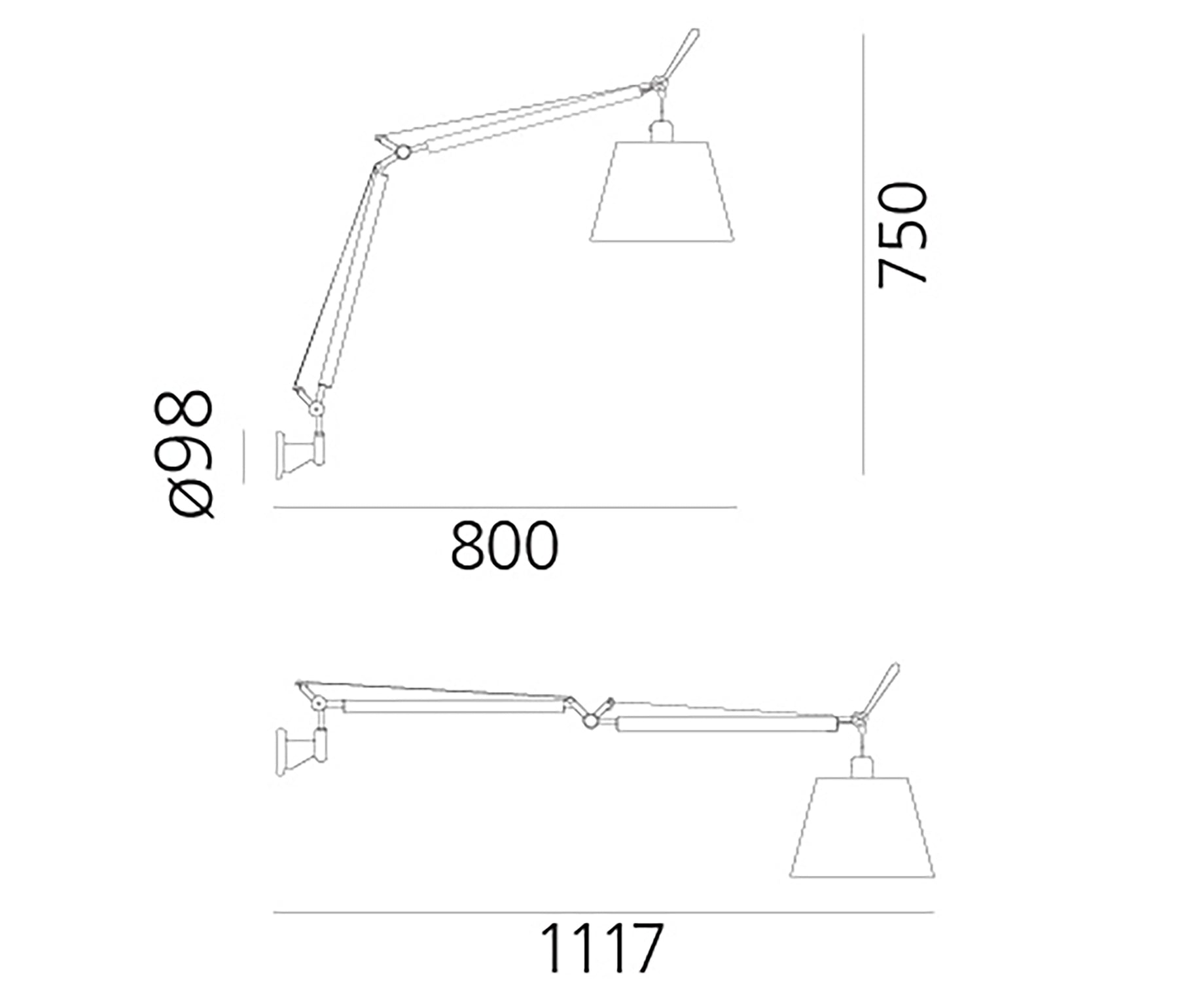 Artemide Tolomeo Basculante Wandleuchte