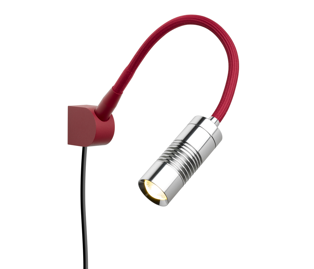 Oligo A little Bit Wandleuchte Aufbau chrom matt rot matt LED