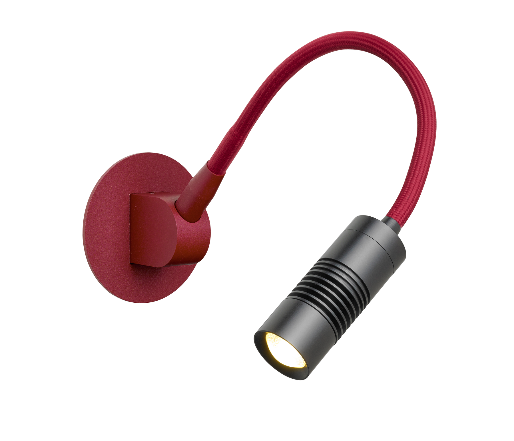 Oligo A little Bit Wandleuchte Einbau schwarz matt rot matt LED