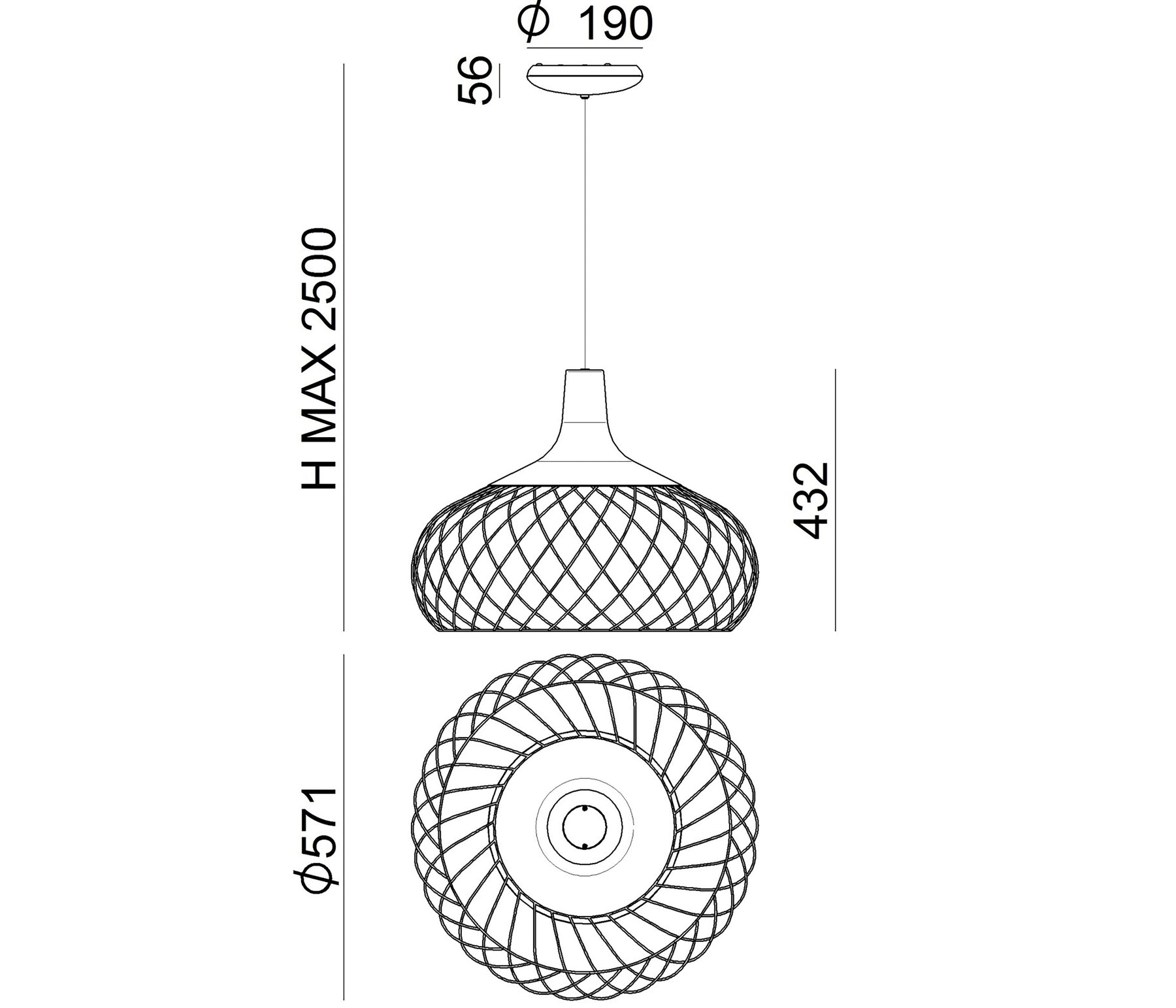 Stilnovo - Linea Light Mongolfier Pendelleuchte LED Nickelschwarz Ø57 cm