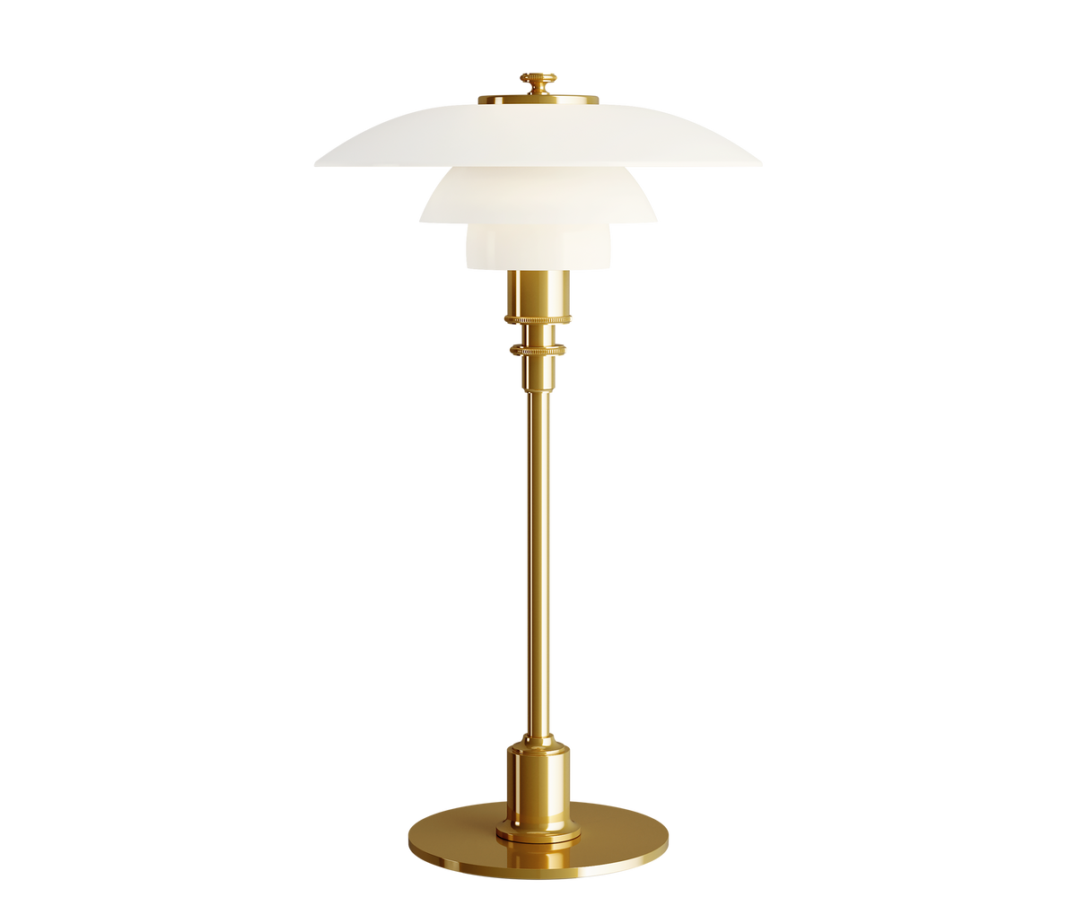 Louis Poulsen PH 2/1 Glas Tischleuchte messing metallisiert