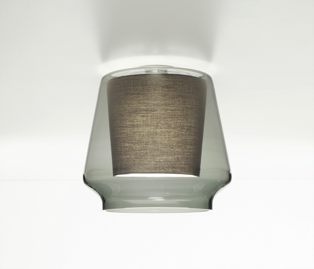 Casablanca Aleve Deckenleuchte Rauchglas / Stoff anthrazit