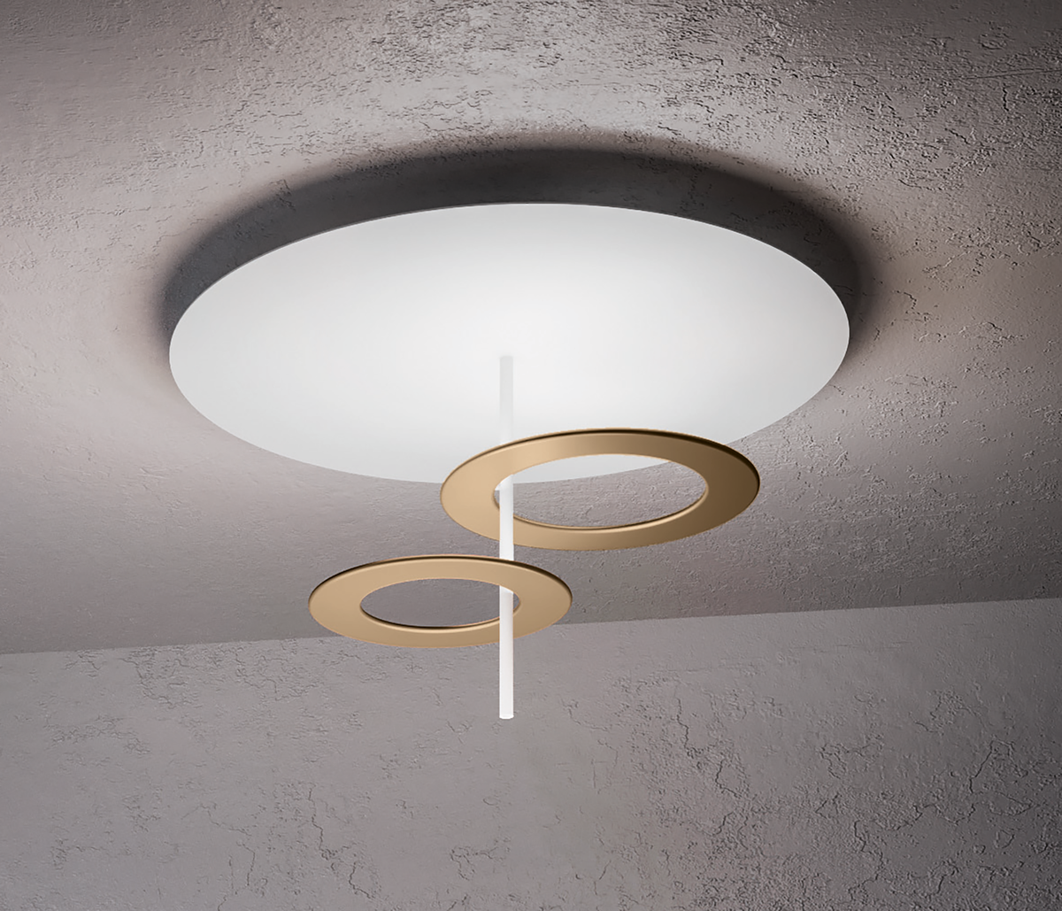 ICONE Hula Hoop P2 Deckenleuchte weiß/ Messing LED