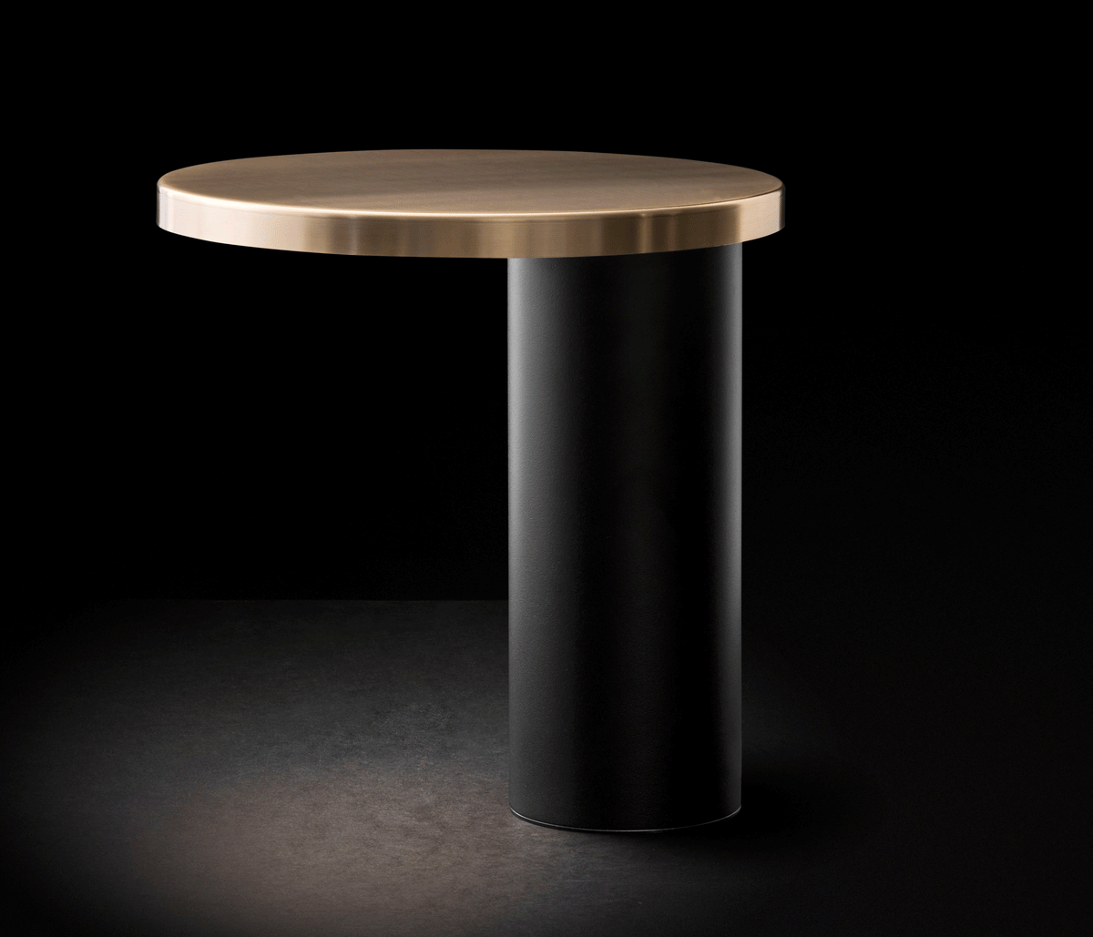 Oluce Cylinda Tischleuchte LED gold schwarz
