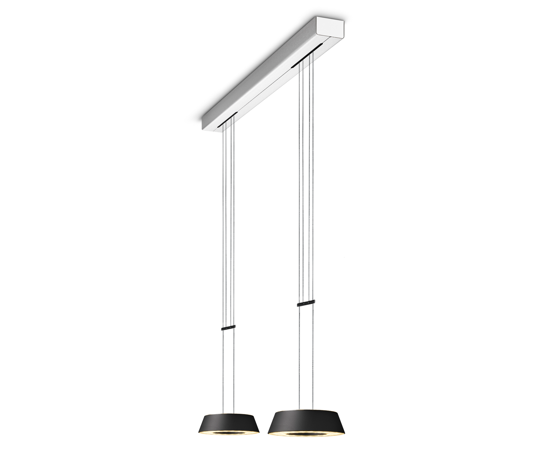 Oligo Glance Pendelleuchte LED 2-flammig schwarz matt