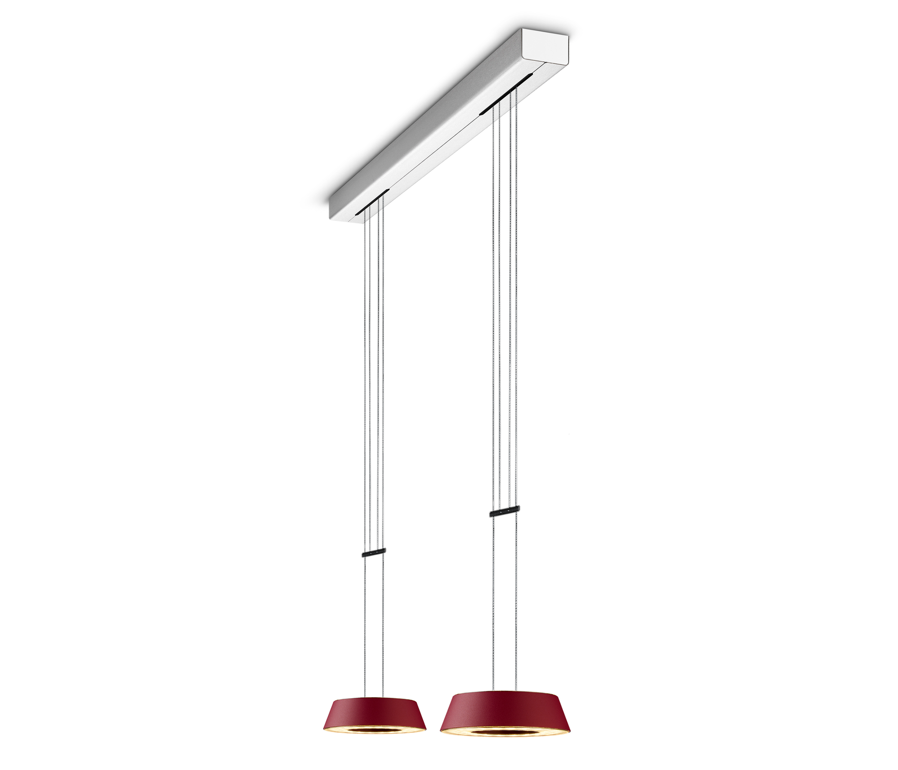 Oligo Glance Pendelleuchte LED 2-flammig rot matt