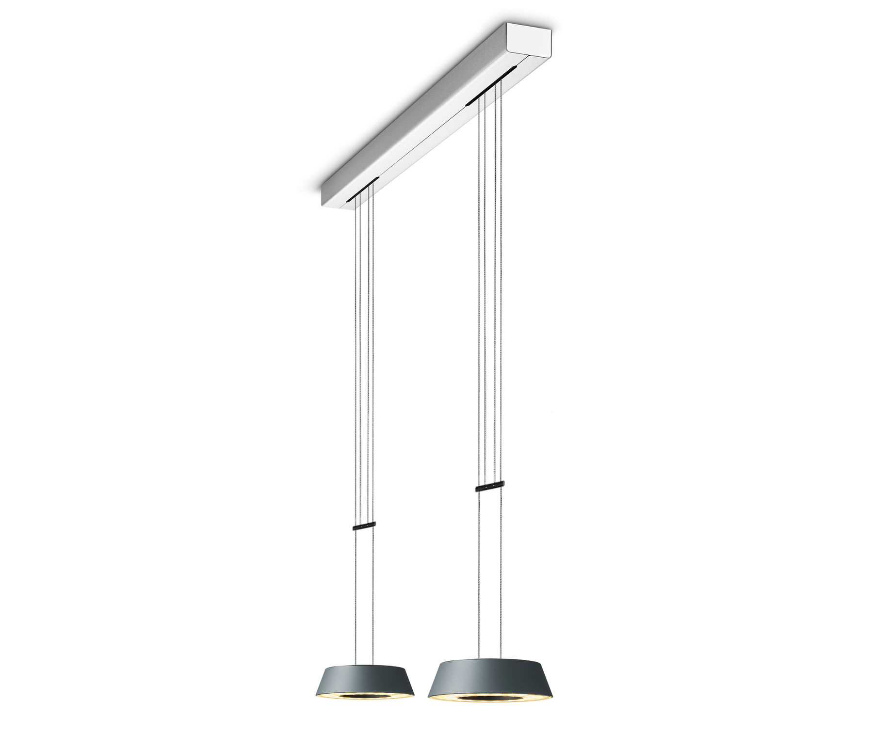Oligo Glance Pendelleuchte LED 2-flammig grau matt