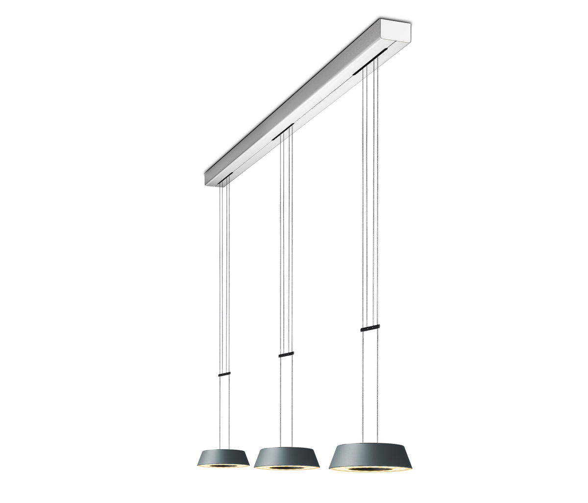 Oligo Glance Pedelleuchte LED 3-flammig grau matt