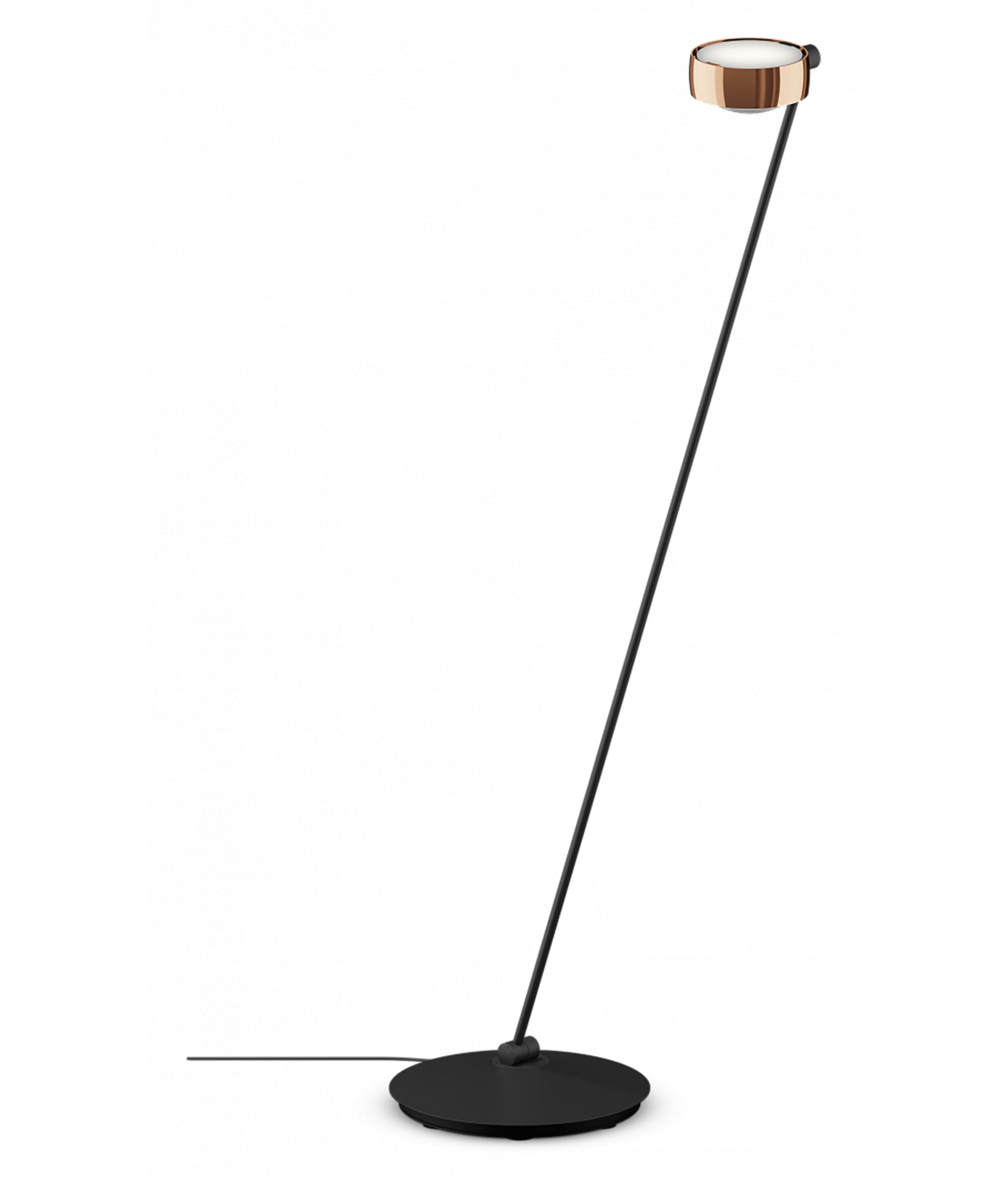 Occhio Sento lettura Stehleuchte 125 cm roségold schwarz matt links vom Objekt LED