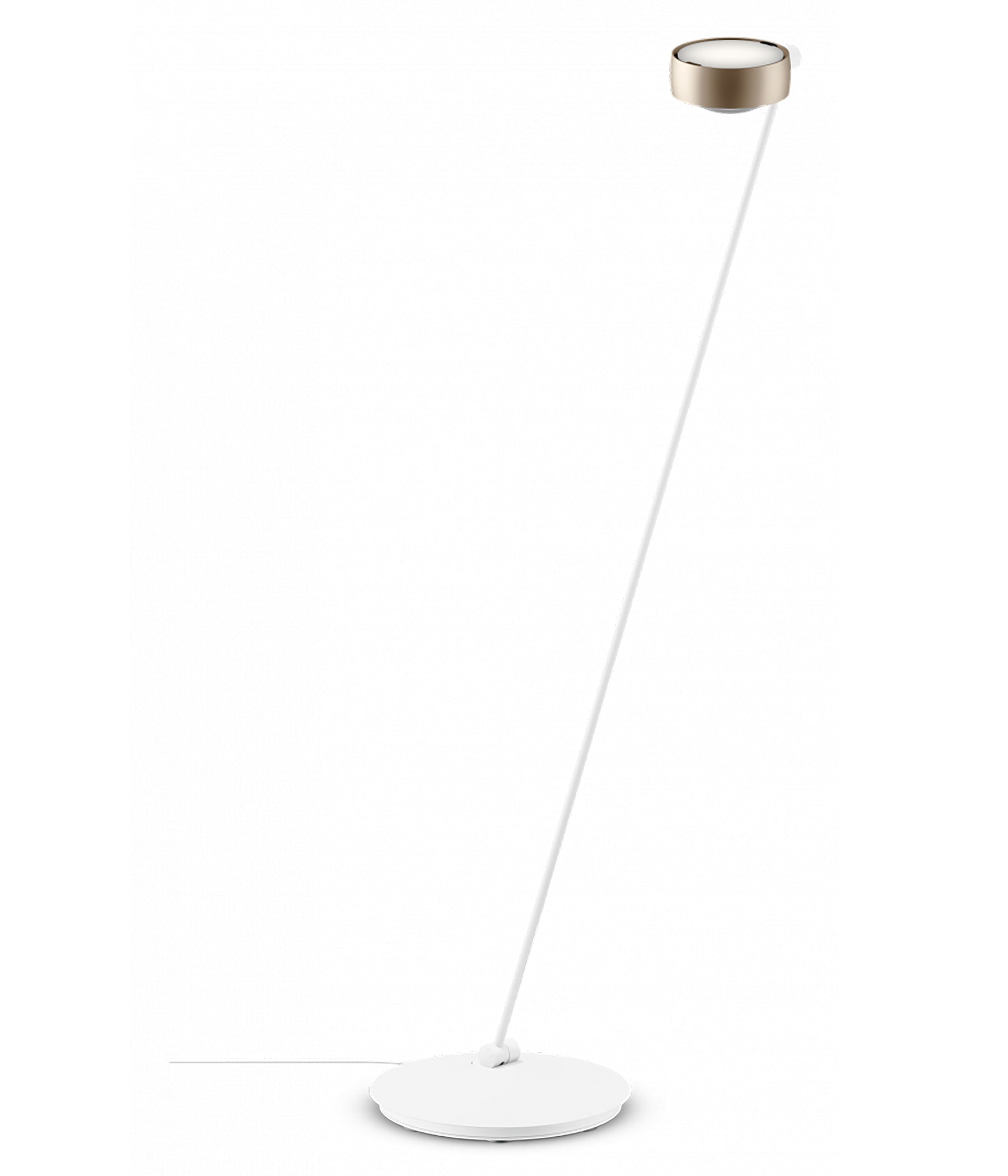 Occhio Sento lettura Stehleuchte 125 cm goldmatt weiß matt links vom Objekt LED