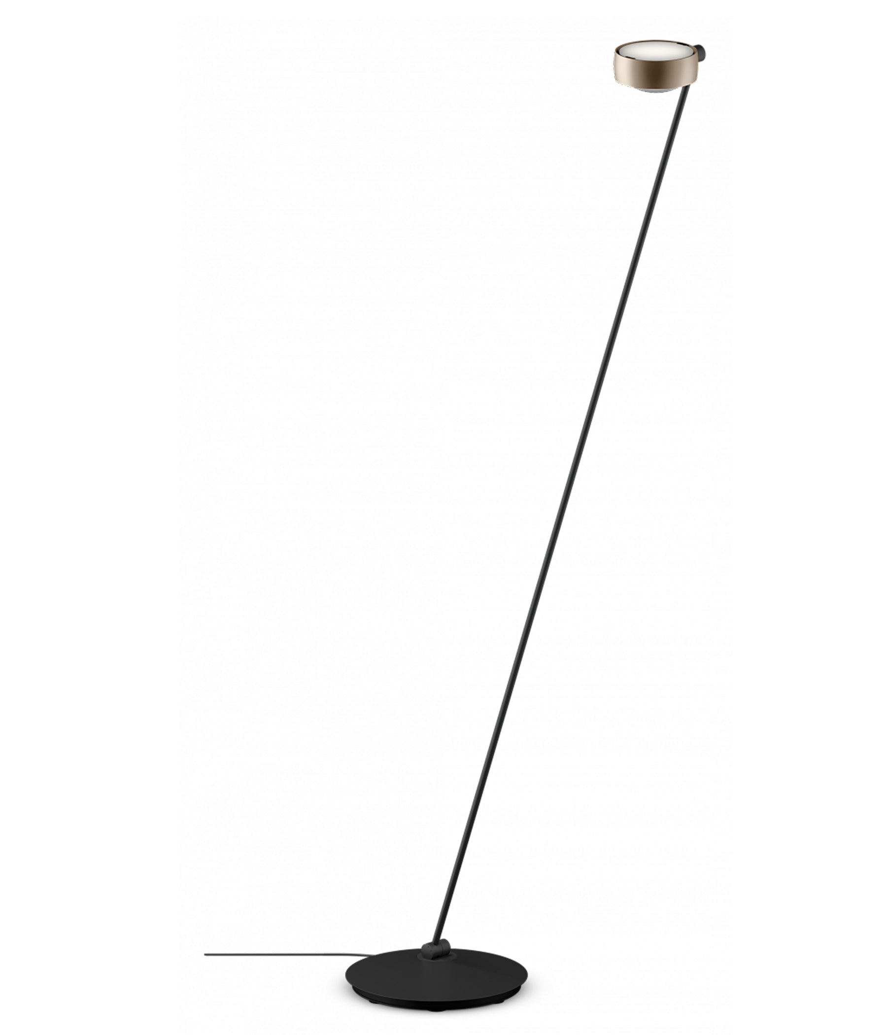 Occhio Sento lettura Stehleuchte 160 cm goldmatt schwarz matt links vom Objekt LED