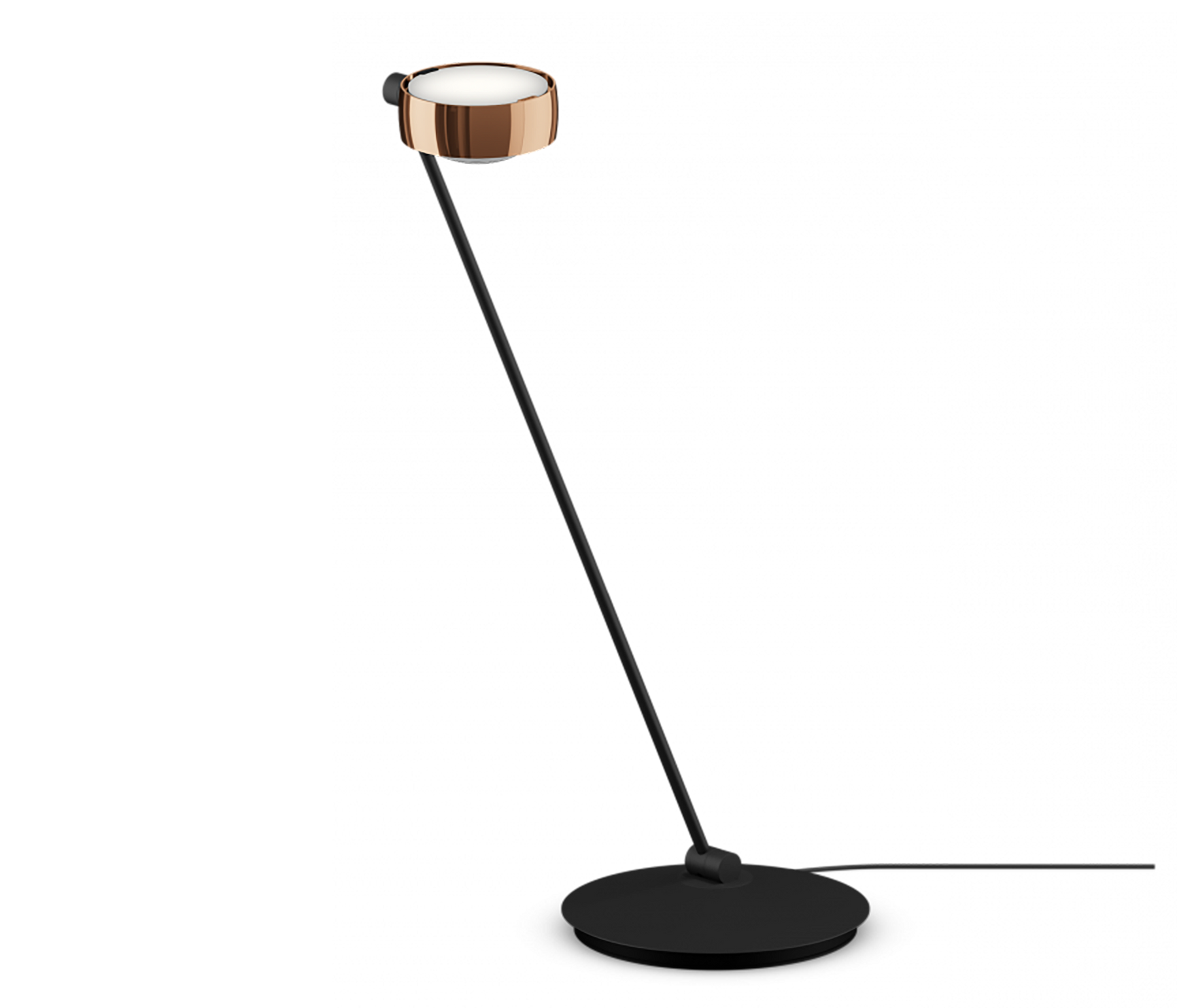 Occhio Sento tavolo Tischleuchte 80 cm roségold schwarz matt rechts vom Objekt LED