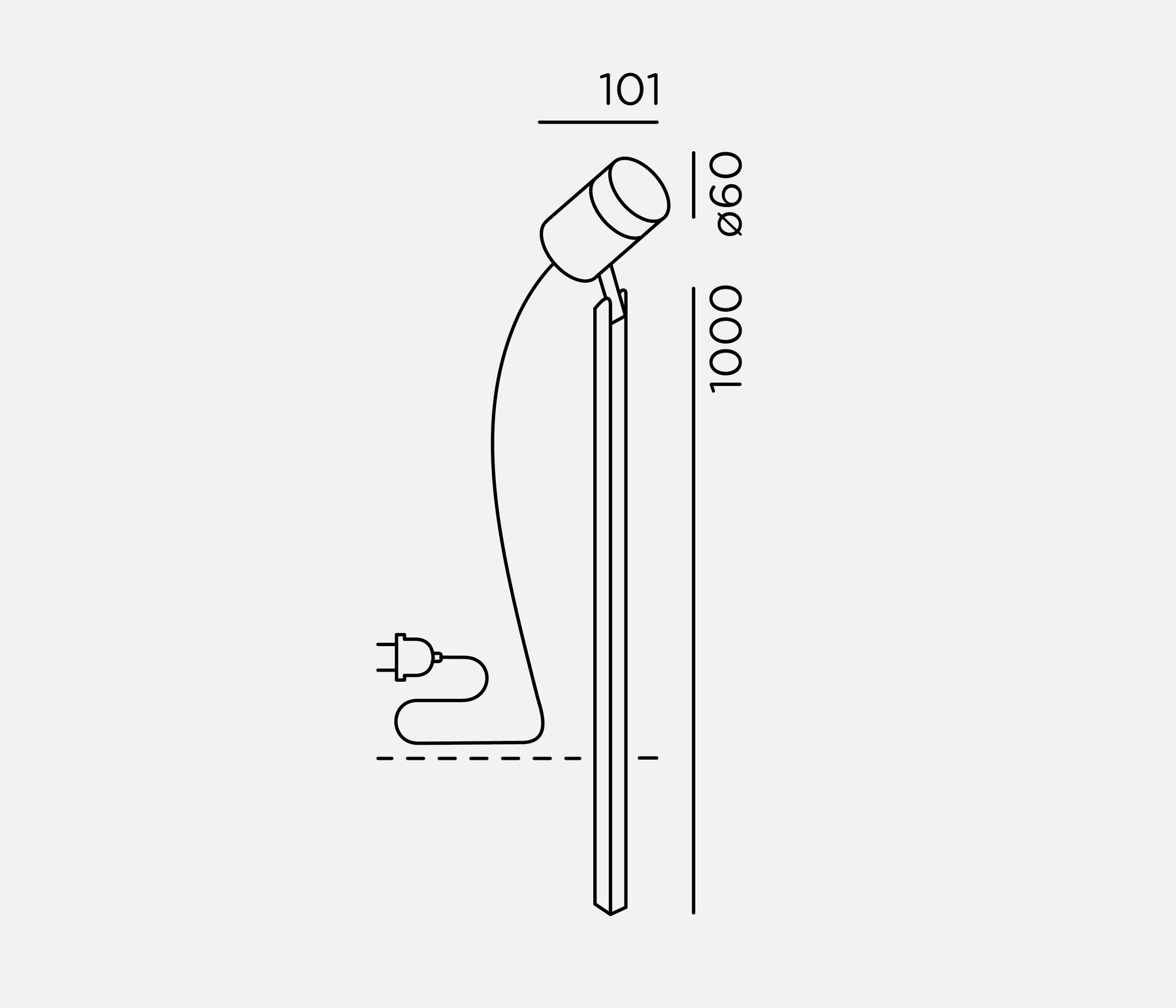 IP44.DE piek spot Strahler LED 100 cm