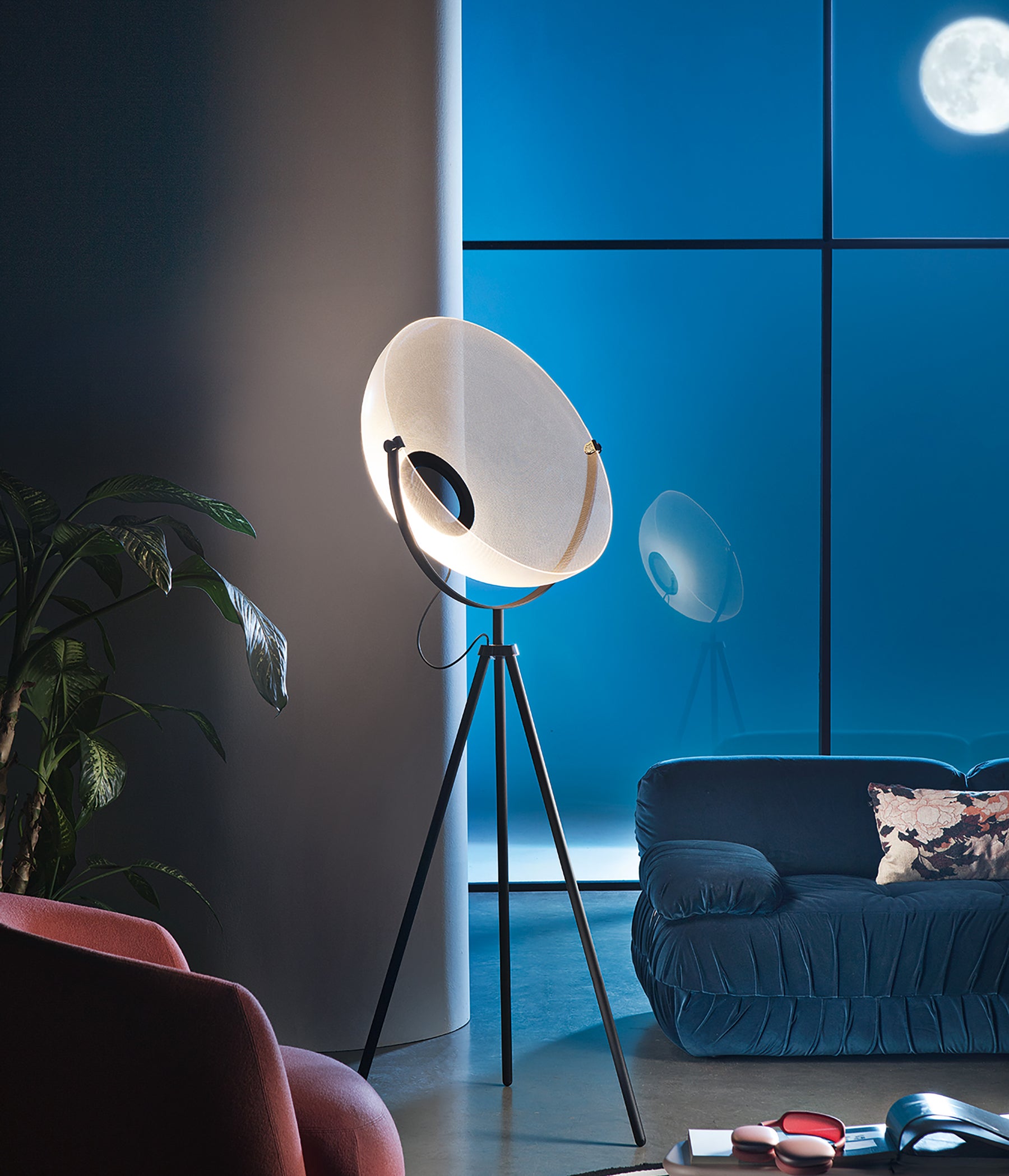 Stilnovo Demì Moon Stehleuchte LED Wohnzimmer