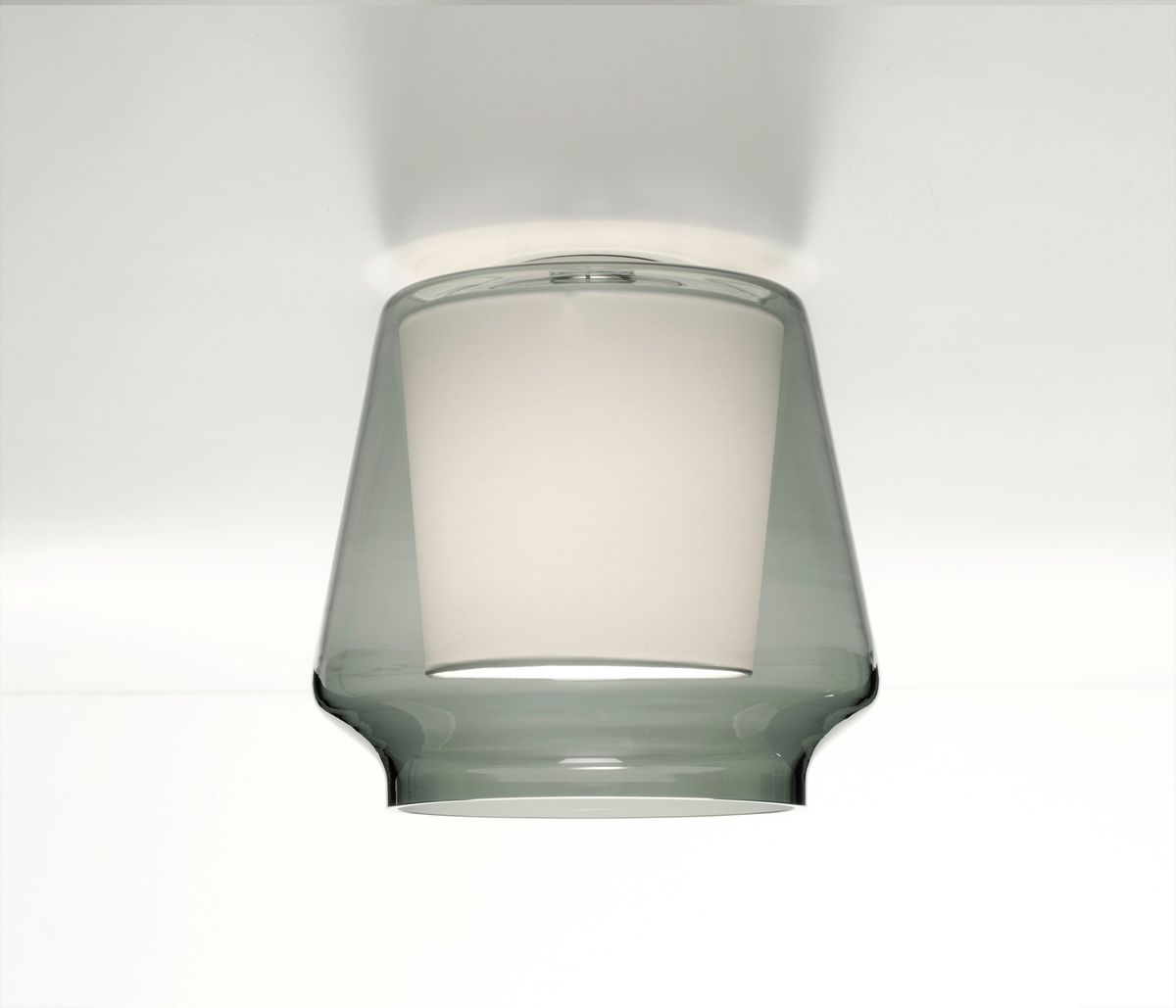 Casablanca Aleve Deckenleuchte Rauchglas / Stoff weiß