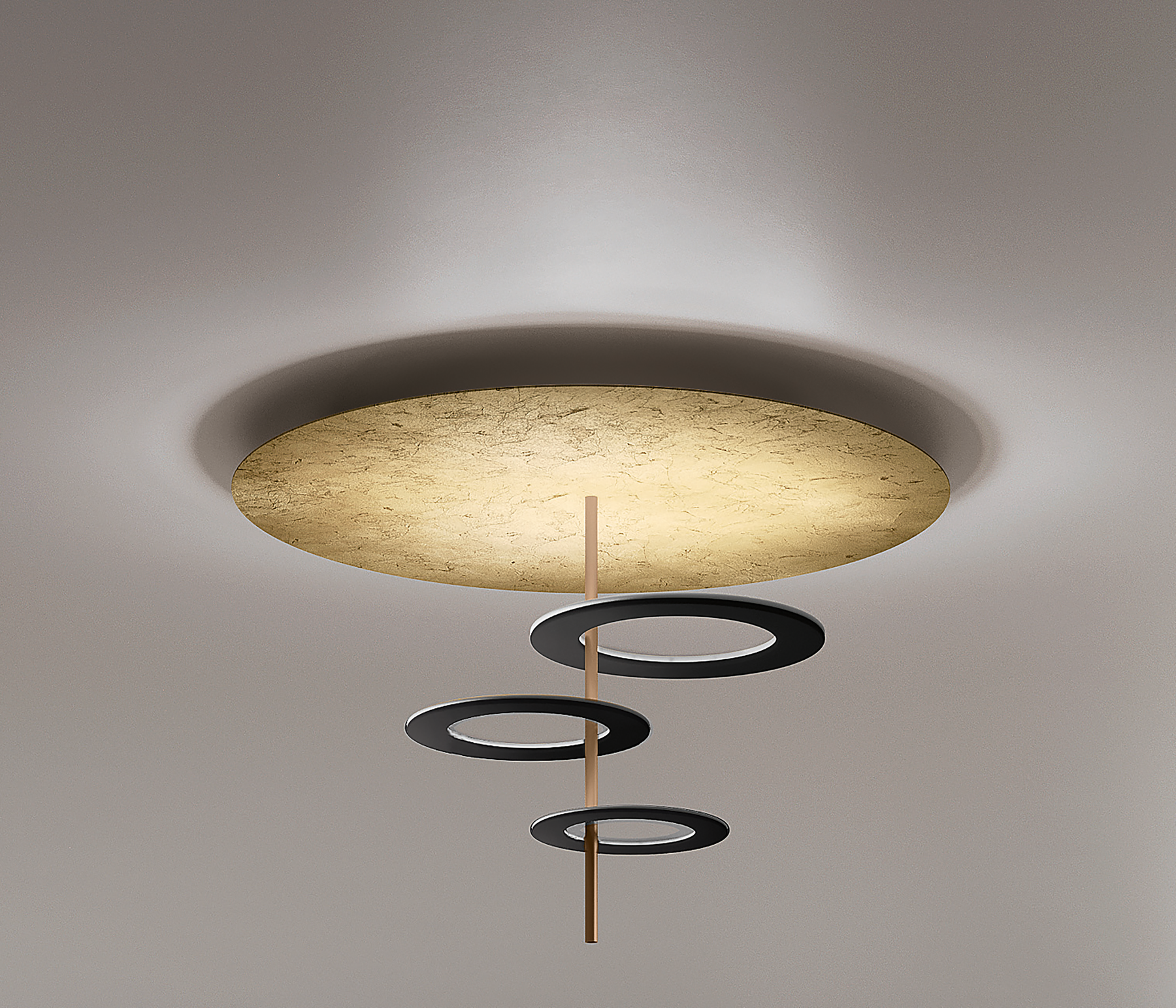 ICONE Hula Hoop P3 Deckenleuchte gold/ schwarz LED