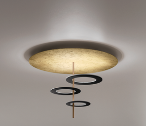 ICONE Hula Hoop P3 Deckenleuchte gold/ schwarz LED