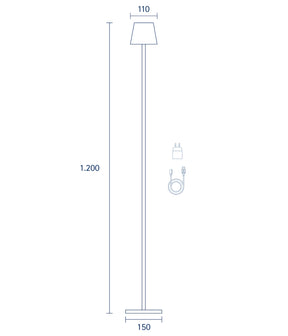 Sigor Nuindie Akku- Stehleuchte LED anthrazit