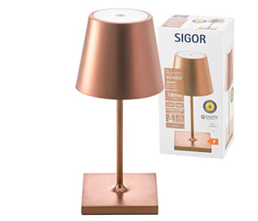 Sigor Nuindie Mini Akku-Tischleuchte LED bronze
