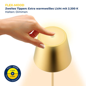 Sigor Nuindie Mini Akku-Tischleuchte LED gold