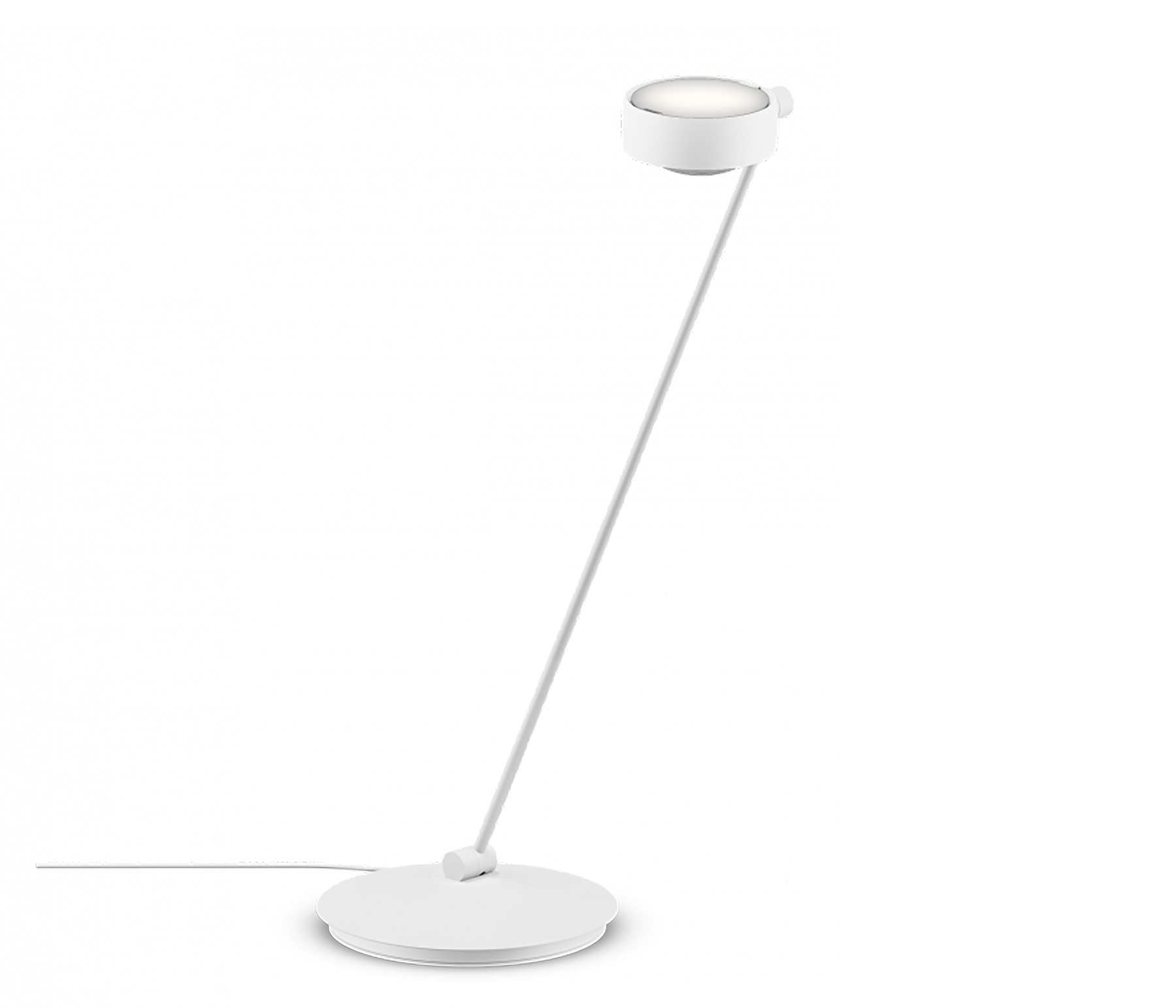 Occhio Sento tavolo Tischleuchte 80 cm weiß matt links vom Objekt LED